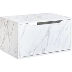 Beliani - Salle de Bain Meuble Lavabo Mural Effet Marbre Blanc Petrolina