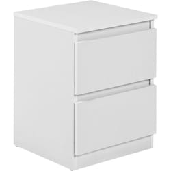 Beliani - Table de Chevet Design Scandinave avec 2 Tiroirs de Rangement Panneau de Particules Blanc Winnipeg