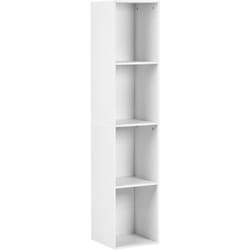 Bibliothèque avec 4 Étagères à Niveaux Style Scandinave Meuble tv Panneau de Particules Blanc Winnipeg
