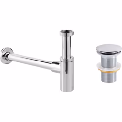 Ensemble siphon bouteille et vidange de lavabo. Ajoutez une touche élégante à votre salle de bains avec ce siphon de lavabo e ...