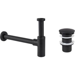Beliani - Siphon de Lavabo avec Bonde Clic Clac Laiton et Acier Inoxydable Noir Mafredi