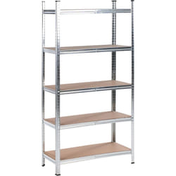 Etagère Moderne Métallique Extérieur Jardin Garage Autoportante 5 Niveaux Argenté Xitta