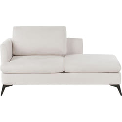 Beliani - Chaise Longue Moderne à Gauche Pieds en Métal avec Coussin Tissu Polyester Beige Clair Sievoz