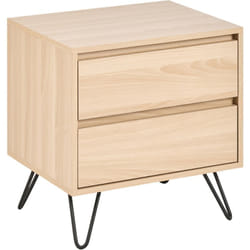 Beliani - Table de Chevet 2 Tiroirs de Rangement Style Minimaliste Panneau de Particules Marron Clair Cardigan