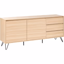 Buffet minimaliste à 3 tiroirs. Ajoutez une touche de charme minimaliste à votre salon ou à votre chambre avec ce buffet fonc ...