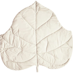 Tapis de Jeu pour Enfants Moderne en Coton Matelassé en Forme de Feuille 110 x 110 cm Accessoire Chambre Blanc Cassé Helikon