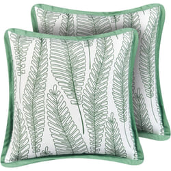 Lot de 2 Coussins d'Extérieur avec Motif Feuillage 45 x 45 cm Tissu Vert Meadow