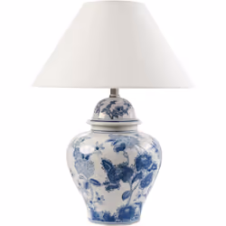Lampe de table en porcelaine à motif floral. Cette lampe de table est un parfait mélange de fonction et de style. Sa base en  ...