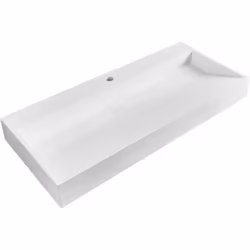 Vasque de salle de bain en fonte minérale. Cette élégante vasque murale allie un design minimaliste à une fonctionnalité prat ...