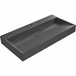 Vasque de salle de bain en fonte minérale. Cette élégante vasque murale allie un design minimaliste à une fonctionnalité prat ...