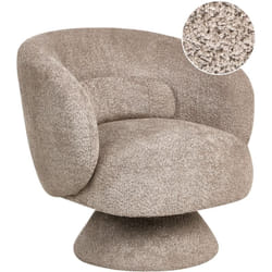 Beliani - Fauteuil Rétro en Bouclé Pivotant Meubles de Salon Bureau Chambre Beige Lieksa