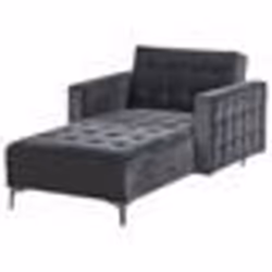Chaise longue ABERDEEN Velours Noir