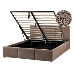 Lit ottoman Bouclé BOUSSE 140 x 200 cm Taupe