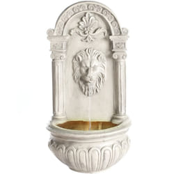 Beliani - Fontaine de Jardin avec led en Résine Accessoire Extérieur Beige Marmore