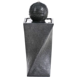 Beliani - Fontaine de Jardin en Résine Extérieur avec Éclairage led Accessoire Gris Graphite Acquacheta