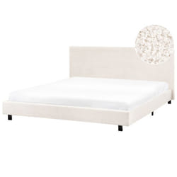 Lit avec sommier Bouclé ALBI 180 x 200 cm Blanc cassé
