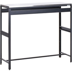 Table de Bar en Acier Inoxydable Accessoire Cuisine Extérieur Meuble de Rangement Noir Maenza
