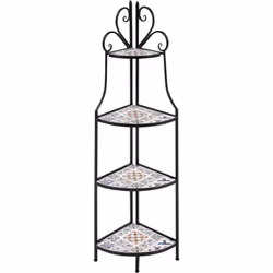 Etagère d'angle pliante pour le jardin. Ajoutez un charme vintage et une fonctionnalité à votre jardin avec cette étagère d'a ...
