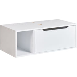 Beliani - Armoire de Toilette Suspendue Murale en mdp Marbre 80 x 40 cm Façade Cannelée 2 Étagères Blanche Cascavel