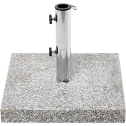 Beliani - Base de Parasol en Granit Carré et Acier Inoxydable 45 x 45 cm 30 kg Gris Cerzeto