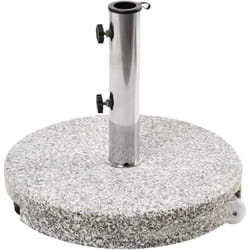 Base de Parasol en Granit Ronde et Acier Inoxydable 45 cm 30 kg Gris Cerzeto