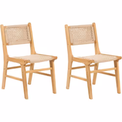 Chaises de repas avec dossier et assise tressés. Ces chaises de salle à manger apportent du charme à votre espace grâce à leu ...