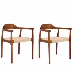 Ensemble de chaises avec dossiers tressés. Ajoutez un charme rétro à votre salle à manger avec cet ensemble de chaises élégan ...