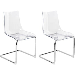 Lot de 2 Chaises de Salle à Manger Moderne en Plastique Transparentes Marshall