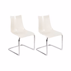 Lot de 2 chaises de salle à manger MARSHALL Blanc cassé