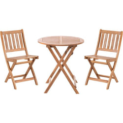 Beliani - Ensemble de Bistrot en Bois d'Acacia Certifié Pliant Meuble de Jardin Terrasse Balcon Table et 2 Chaises Marron Febbio