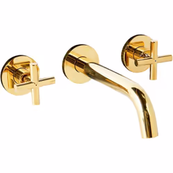 Robinet de lavabo à double commande. Ajoutez une touche d'élégance à votre salle de bain avec ce mitigeur de lavabo mural, co ...