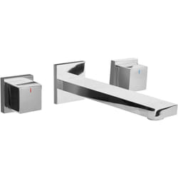 Beliani - Robinet Mitigeur pour Lavabo Mural en Laiton Double 3 Trous Commande Argenté Pailon