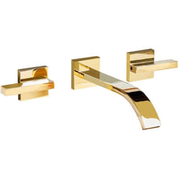 Beliani - Robinet Mitigeur pour Lavabo Mural en Laiton Double Commande 3 Trous Doré Berraco