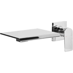 Beliani - Robinet Mitigeur pour Lavabo Mural en Laiton Commande Unique Effet Cascade Argenté Aponwao
