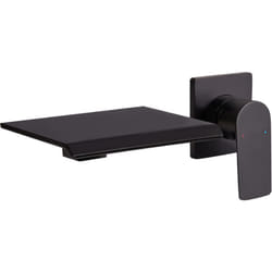 Beliani - Robinet Mitigeur pour Lavabo Mural en Laiton Commande Unique Effet Cascade Noir Aponwao