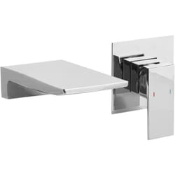 Beliani - Robinet Mitigeur pour Lavabo Mural en Laiton Commande Unique Effet Cascade Argenté Karuay