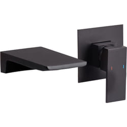 Beliani - Robinet Mitigeur pour Lavabo Mural en Laiton Commande Unique Effet Cascade Noir Karuay