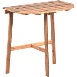 Beliani - Table de Bistrot de Jardin en Bois d'Acacia Demi Ronde 70 x 44 cm Pliable Meuble d'Extérieur Marron Osigo
