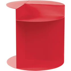 Beliani - Table d'Appoint Ronde avec Étagère Métal Rouge Taggart