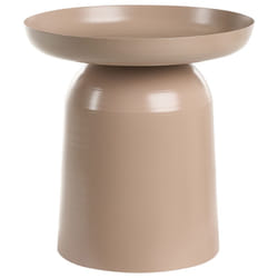 Table d'Appoint en Métal Ronde Extrémité de Canapé Forme Géométrique Taupe Torrens