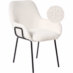 Chaise de salle à manger rembourrée. Cette élégante chaise de salle à manger en bouclette est fabriquée à partir de matériaux ...