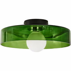 Lampe à montage encastré. Ce plafonnier moderne doté d'un abat-jour en verre épuré est un ajout élégant à tout salon, chambre ...