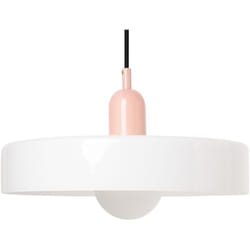 Beliani - Lampe Suspendue Moderne en Verre Abat-Jour Rond Blanche Paala
