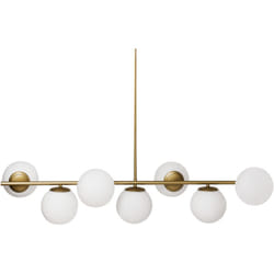 Beliani - Lampe Suspendue Glamour en Métal avec 7 Abat-Jour en Verre Dorée Karla