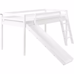 Lit à deux places pour enfants avec échelle et toboggan. Ce lit gigogne amusant et fonctionnel avec toboggan est un complémen ...