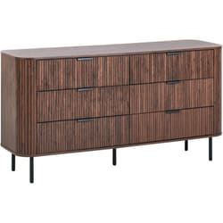Beliani - Commode Rétro en mdf 6 Tiroirs Pieds en Métal Marron Foncé Bradley