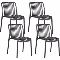 Ensemble de 4 chaises en plastique pour l'intérieur et l'extérieur. Élégant et contemporain, ce lot de 4 chaises de jardin es ...