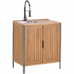 Armoire de cuisine de jardin à 2 portes avec évier. Ajoutez un style sans effort et un rangement intelligent à votre jardin a ...