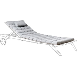 Coussin pour Transat en Polyester avec Appui-Tête Bain de Soleil Résistant aux UV Gris Cesana Premium