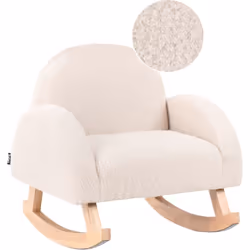 Fauteuil à bascule en tissu avec balanciers en bois. Ajoutez une touche de confort à l'espace de votre enfant avec cet adorab ...